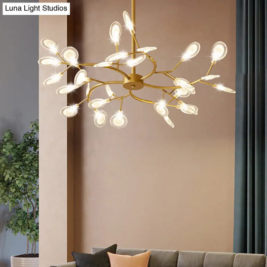 Simplistic Metal Swirling Chandelier Pendant Light With Led Ideal For Dining Room Decor