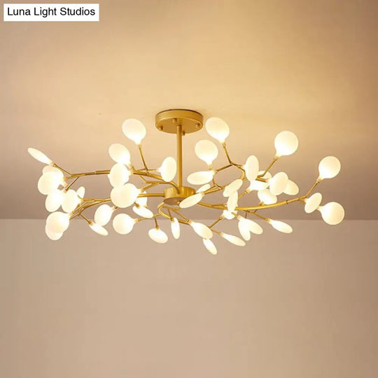 Simplistic Metal Swirling Chandelier Pendant Light With Led Ideal For Dining Room Decor 45 / Cream