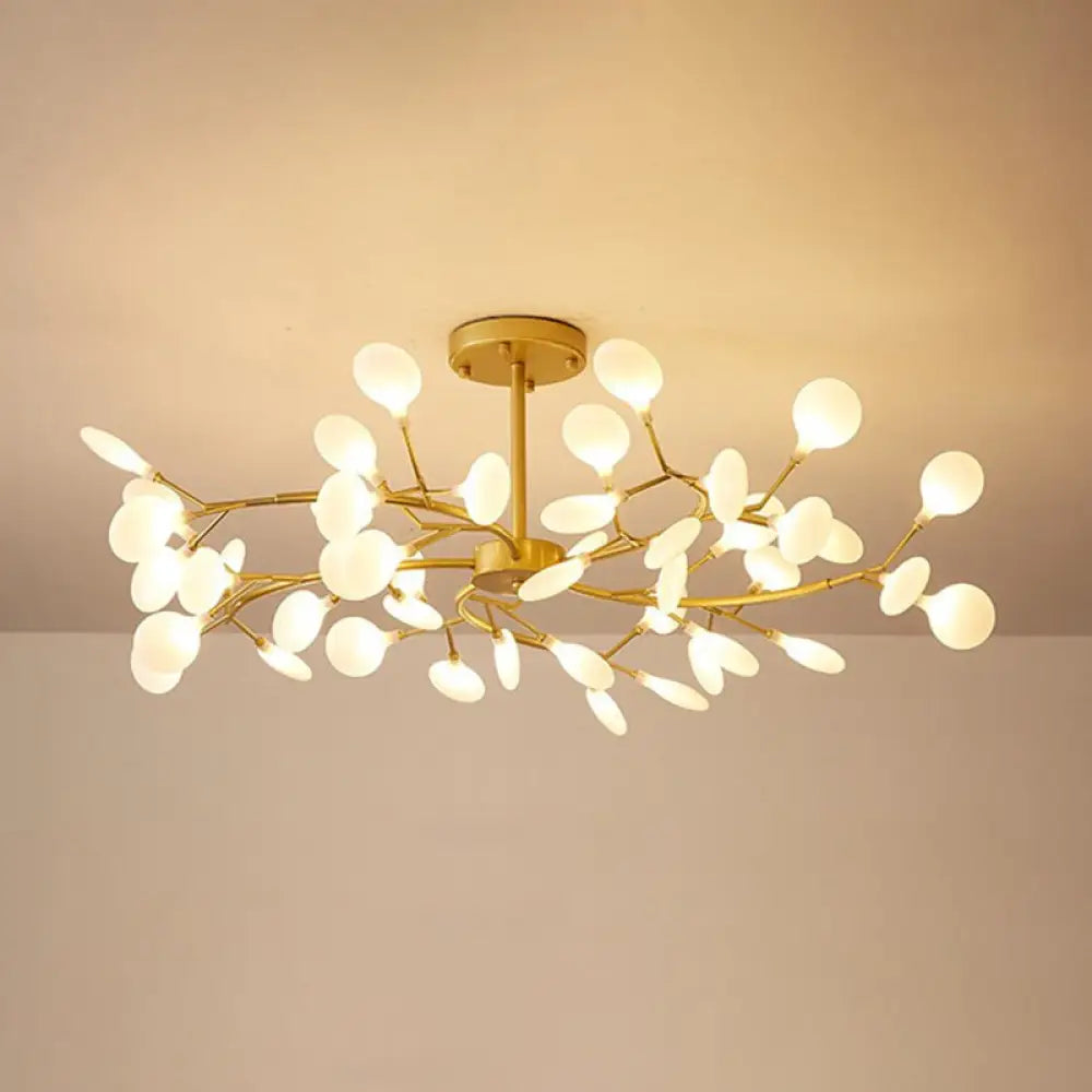 Simplistic Led Swirling Branch Chandelier Pendant Light For Dining Room 45 / Cream