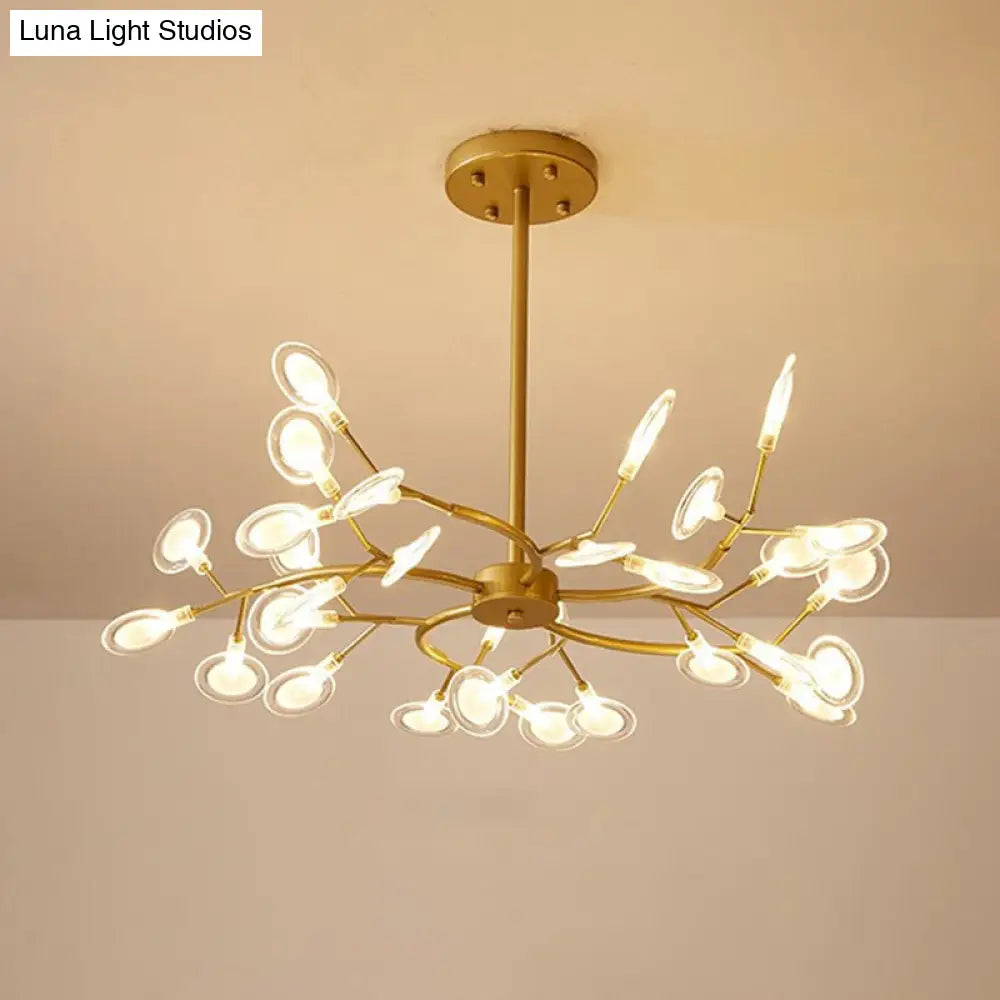 Simplistic Metal Swirling Chandelier Pendant Light With Led Ideal For Dining Room Decor 30 / Clear