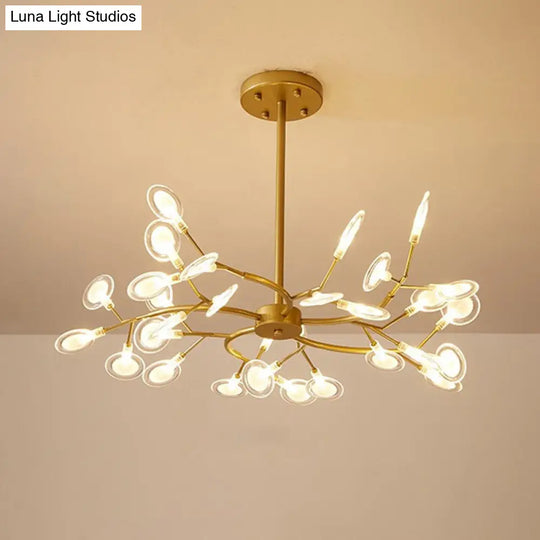 Simplistic Metal Swirling Chandelier Pendant Light With Led Ideal For Dining Room Decor 30 / Clear