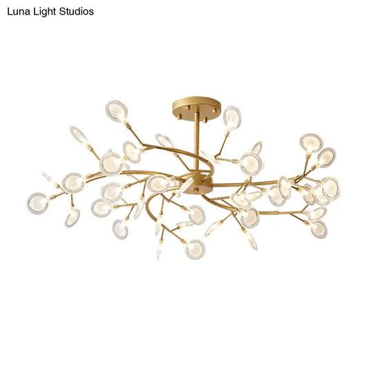 Simplistic Led Swirling Branch Chandelier Pendant Light For Dining Room