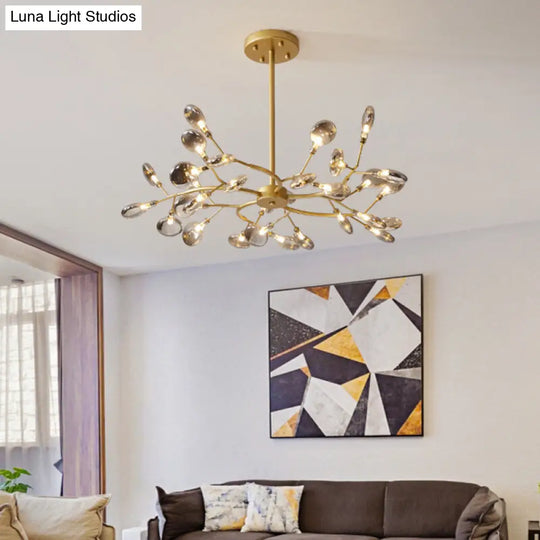 Simplistic Metal Swirling Chandelier Pendant Light With Led Ideal For Dining Room Decor