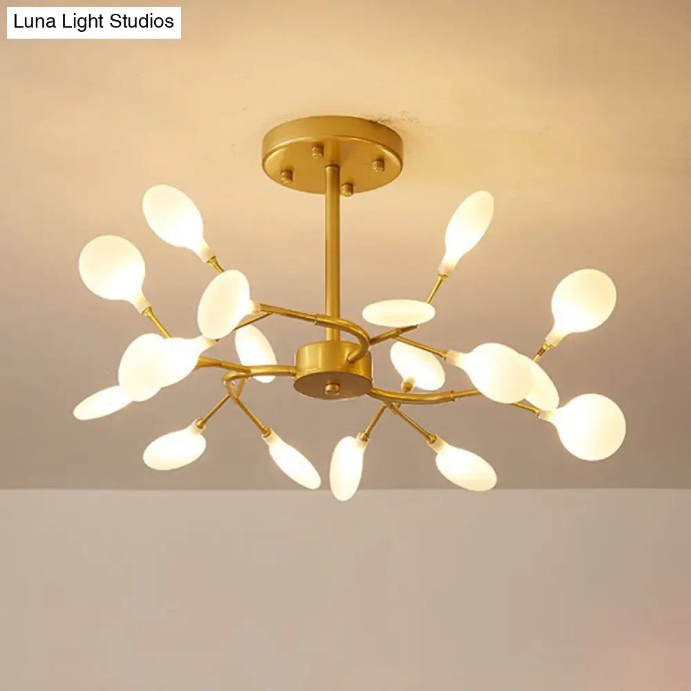 Simplistic Metal Swirling Chandelier Pendant Light With Led Ideal For Dining Room Decor 18 / Cream