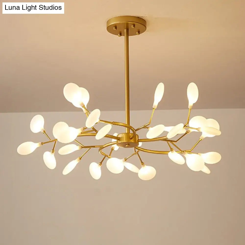 Simplistic Metal Swirling Chandelier Pendant Light With Led Ideal For Dining Room Decor 30 / Cream