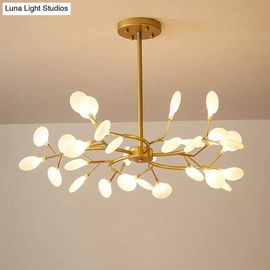 Simplistic Metal Swirling Chandelier Pendant Light With Led Ideal For Dining Room Decor 30 / Cream