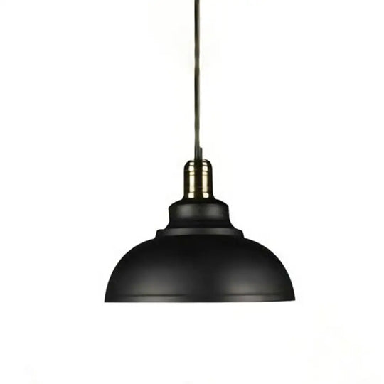Single-Bulb Vintage Metal Pendant Lamp For Dining Room Pot Cover Hanging Design Black / 12’