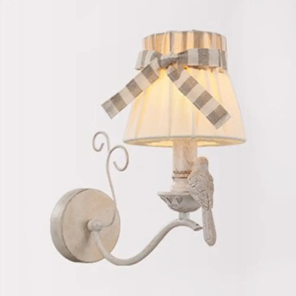 Skirt Shaped Wall Light With Bird Design For Kindergarten Decor In Beige