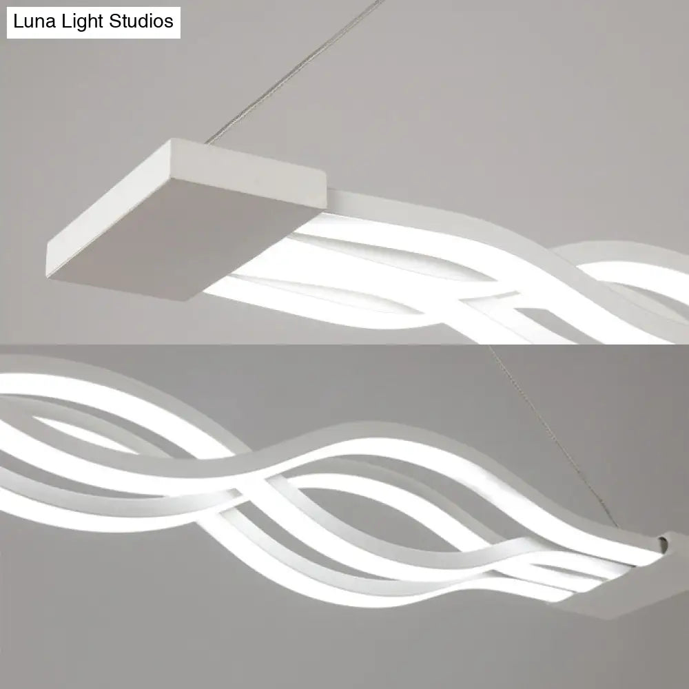 Sleek 25.5/39 Acrylic Curly Chandelier Led Ceiling Light For Island With Multiple Options