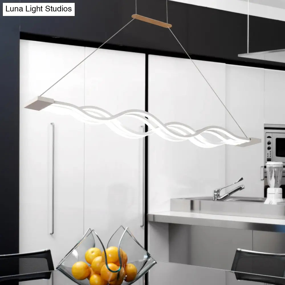 Sleek 25.5/39 Acrylic Curly Chandelier Led Ceiling Light For Island With Multiple Options