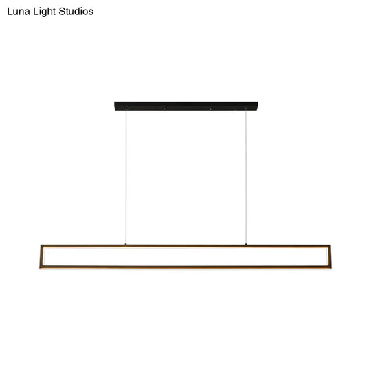 Sleek 39/47 Rectangular Hanging Lamp: Simplicity Aluminum Led Island Pendant For Dining Room With