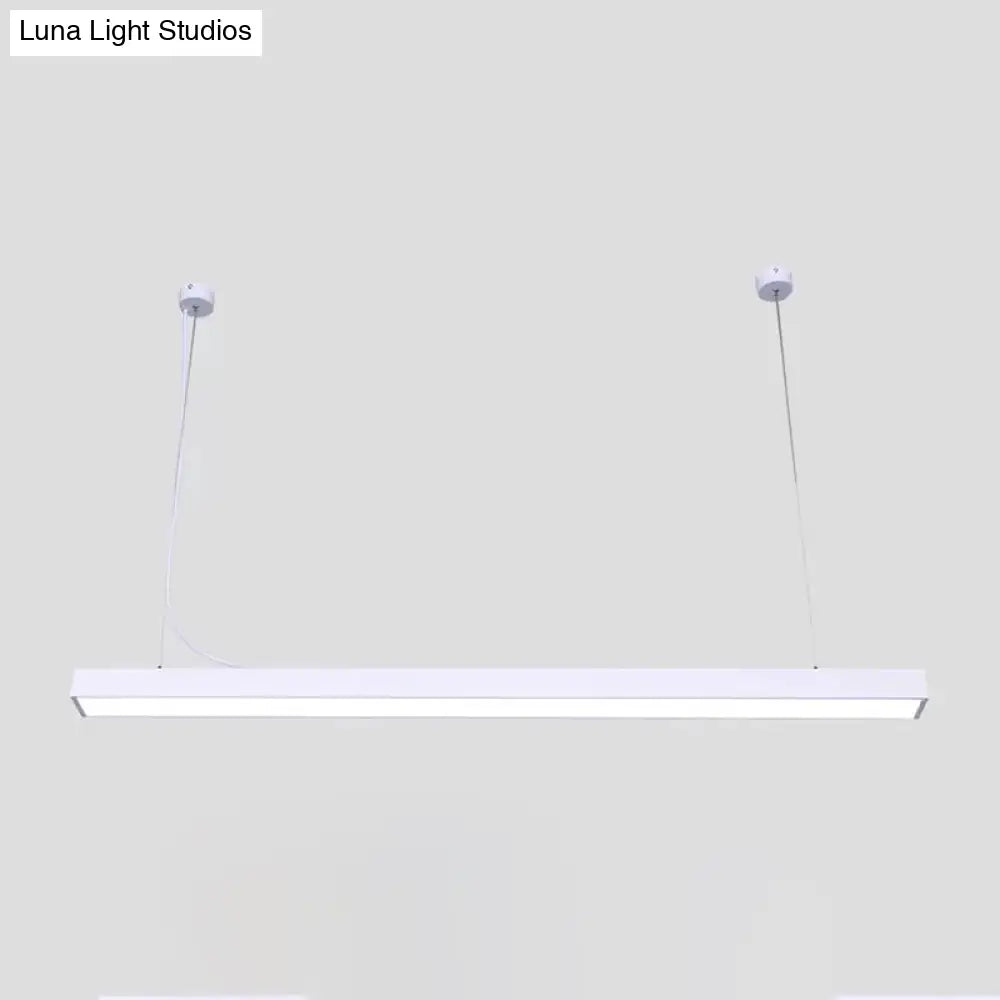 Modern Acrylic Led Pendant Lamp For Office - Sleek Bar Design White / 23.5