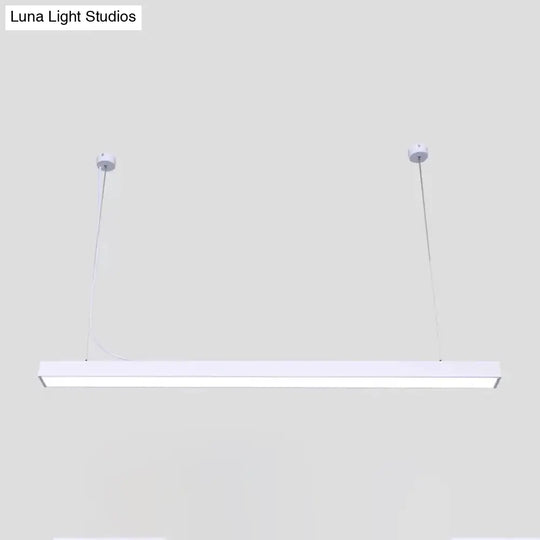 Modern Acrylic Led Pendant Lamp For Office - Sleek Bar Design White / 23.5