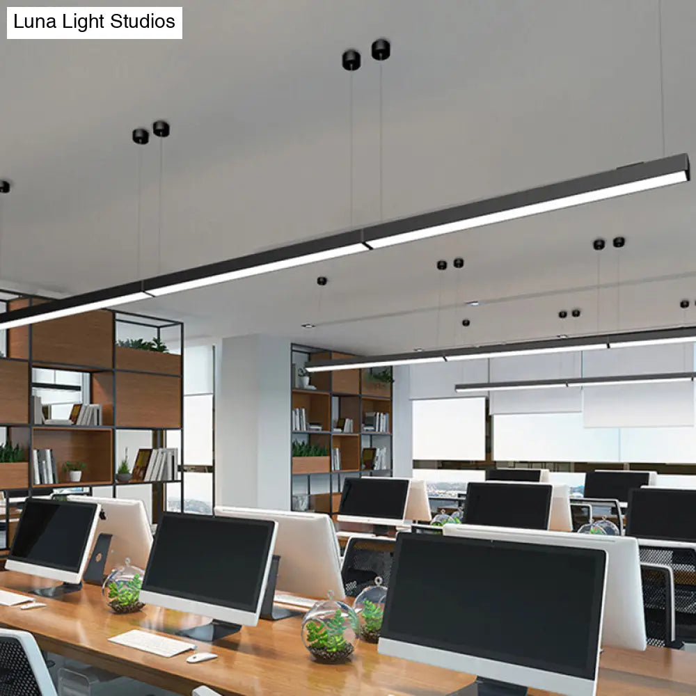 Modern Acrylic Led Pendant Lamp For Office - Sleek Bar Design