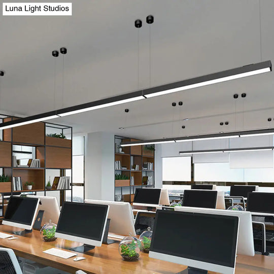 Modern Acrylic Led Pendant Lamp For Office - Sleek Bar Design