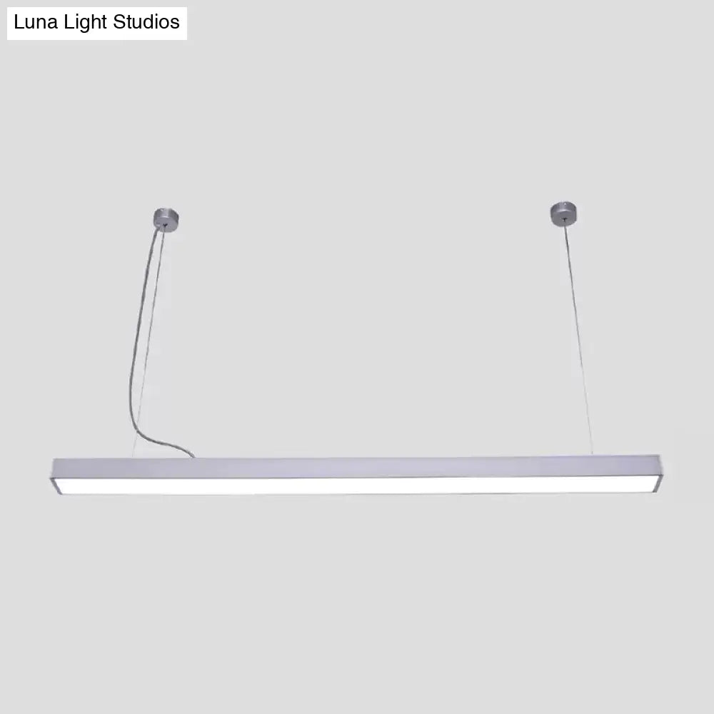 Modern Acrylic Led Pendant Lamp For Office - Sleek Bar Design Silver / 23.5