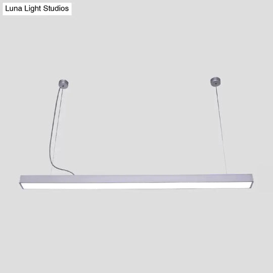 Modern Acrylic Led Pendant Lamp For Office - Sleek Bar Design Silver / 23.5