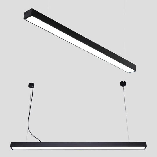 Sleek Acrylic Bar Led Suspension Pendant Light For Office Spaces Black / 23.5’