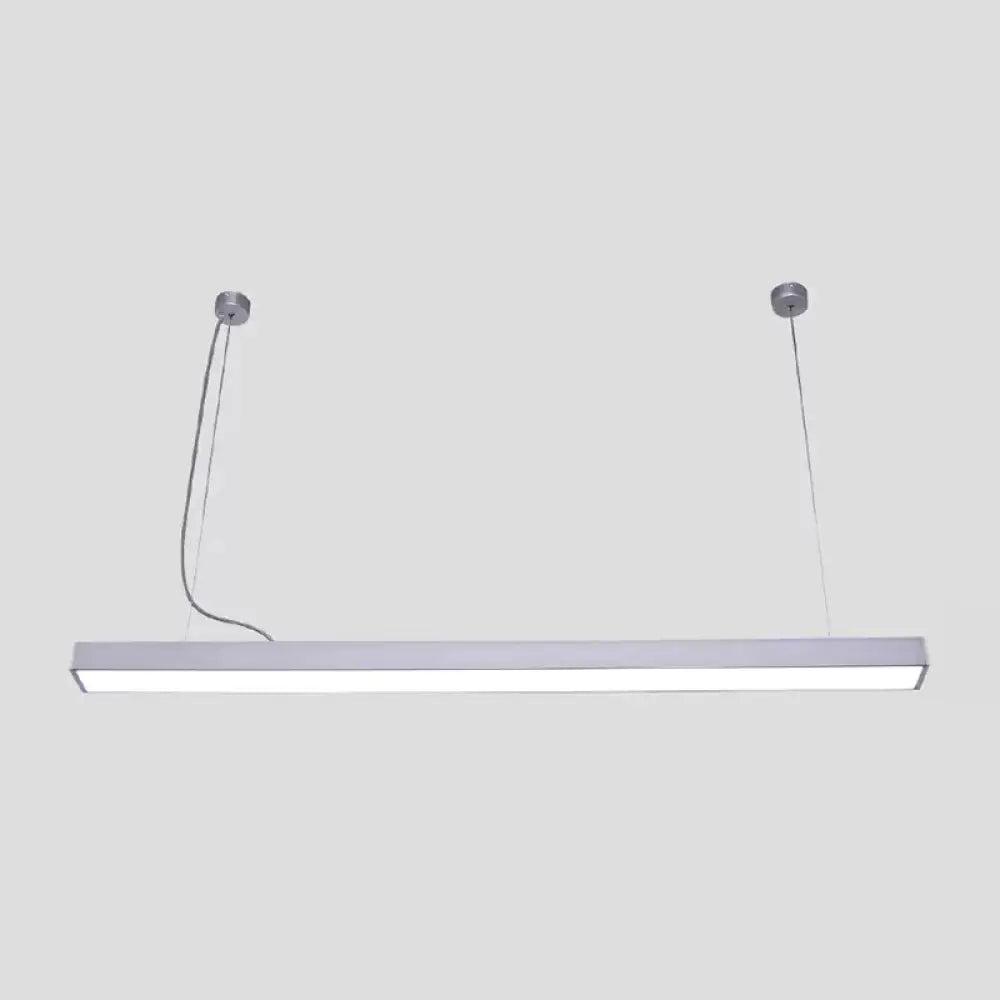 Sleek Acrylic Bar Led Suspension Pendant Light For Office Spaces Silver / 23.5’