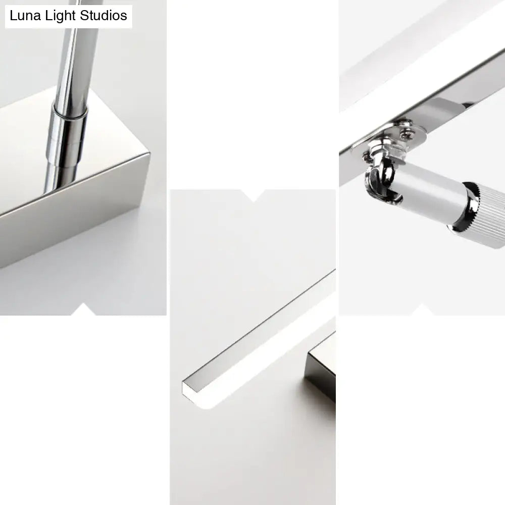 Sleek Acrylic Bedroom Vanity Light Fixture With Pivoting Bar Led Wall Mount