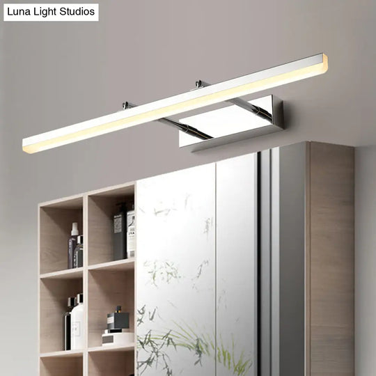 Sleek Acrylic Bedroom Vanity Light Fixture With Pivoting Bar Led Wall Mount