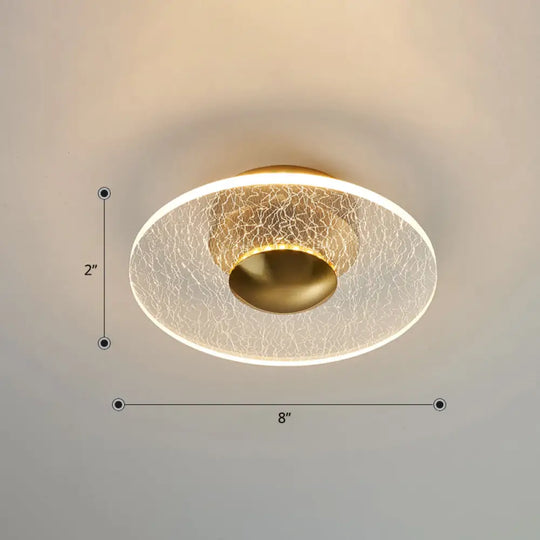 Sleek Acrylic Disc Led Ceiling Light For Corridor - Postmodern Semi Flush Mount Design Clear / Warm