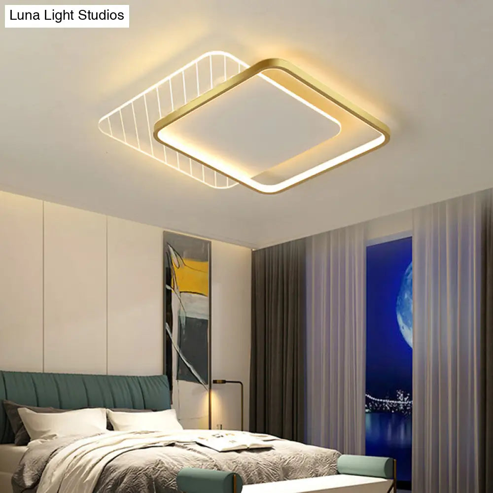 Sleek Acrylic Led Ceiling Light - Contemporary Flush Mount Lamp For Bedrooms