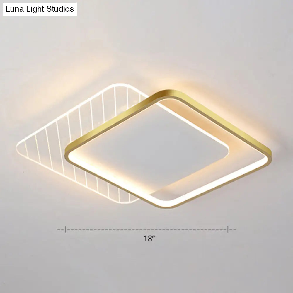 Sleek Acrylic Led Ceiling Light - Contemporary Flush Mount Lamp For Bedrooms Gold / Third Gear