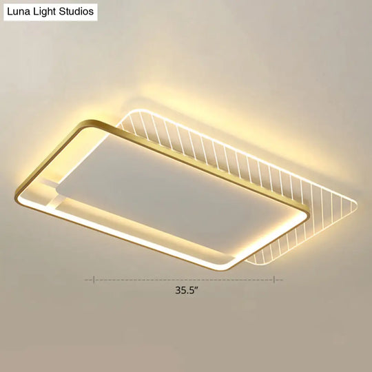 Sleek Acrylic Led Ceiling Light - Contemporary Flush Mount Lamp For Bedrooms Gold / Remote Control