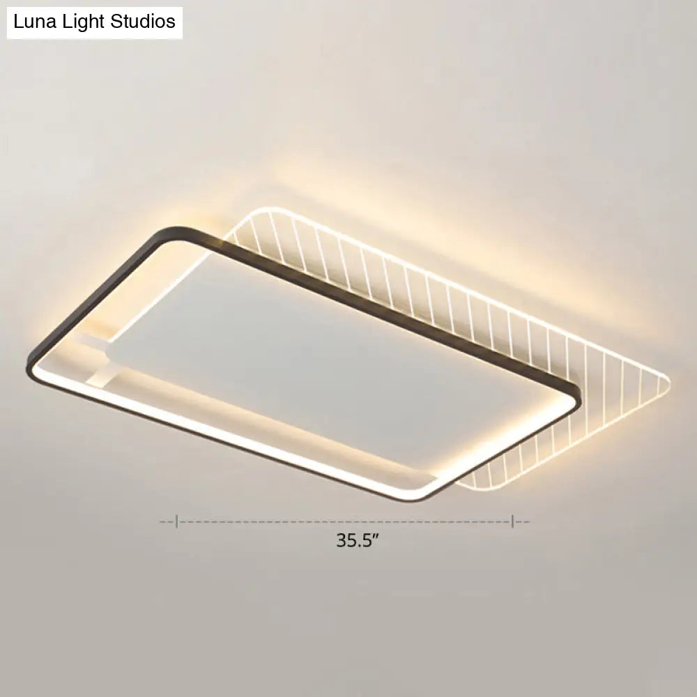 Sleek Acrylic Led Ceiling Light - Contemporary Flush Mount Lamp For Bedrooms Black / Remote Control