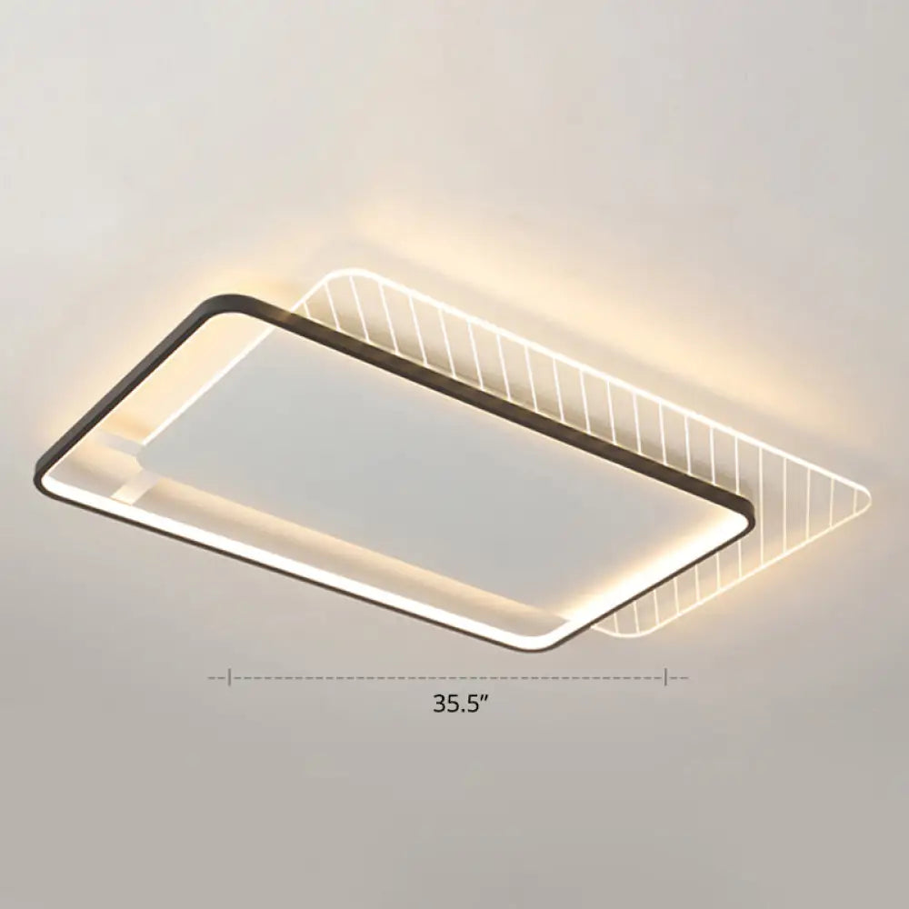 Sleek Acrylic Led Ceiling Light - Contemporary Flush Mount Lamp For Bedrooms Black / Third Gear