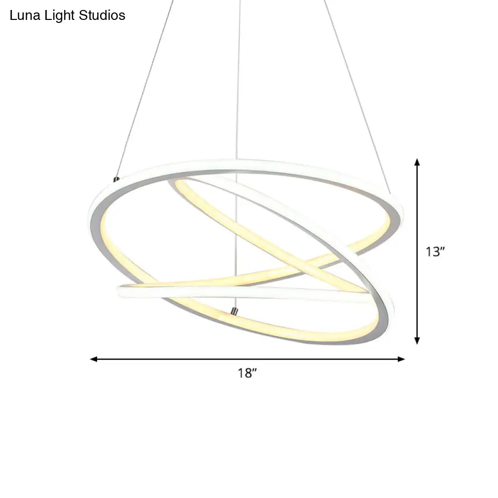 Sleek Acrylic Led Ceiling Light Fixture: Modern Spiral Chandelier Pendant For Living Room In