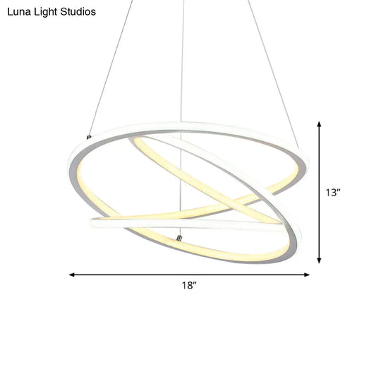 Sleek Acrylic Led Ceiling Light Fixture: Modern Spiral Chandelier Pendant For Living Room In