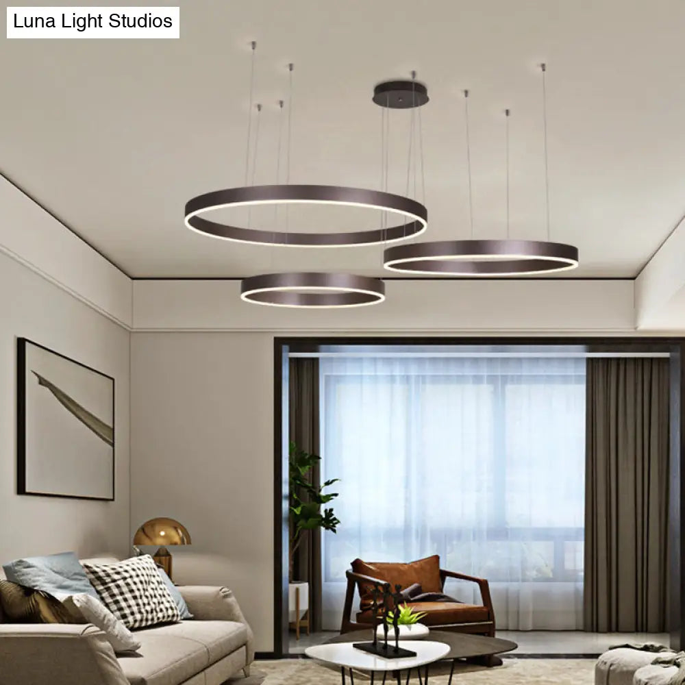 Modern Led Circle Ceiling Light For Simple Living Room Decor Coffee / Warm 3