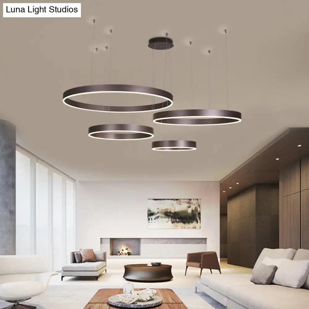 Modern Led Circle Ceiling Light For Simple Living Room Decor Coffee / White 4