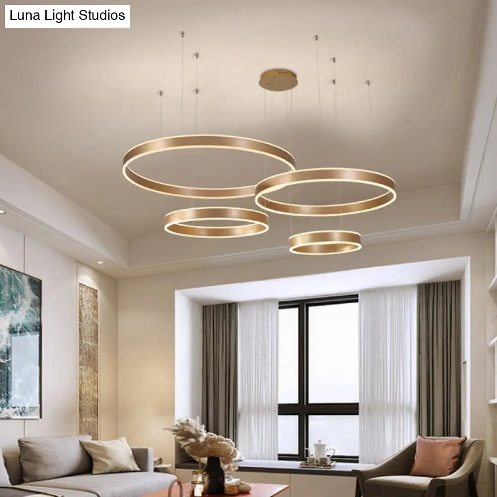 Modern Led Circle Ceiling Light For Simple Living Room Decor Gold / White 4