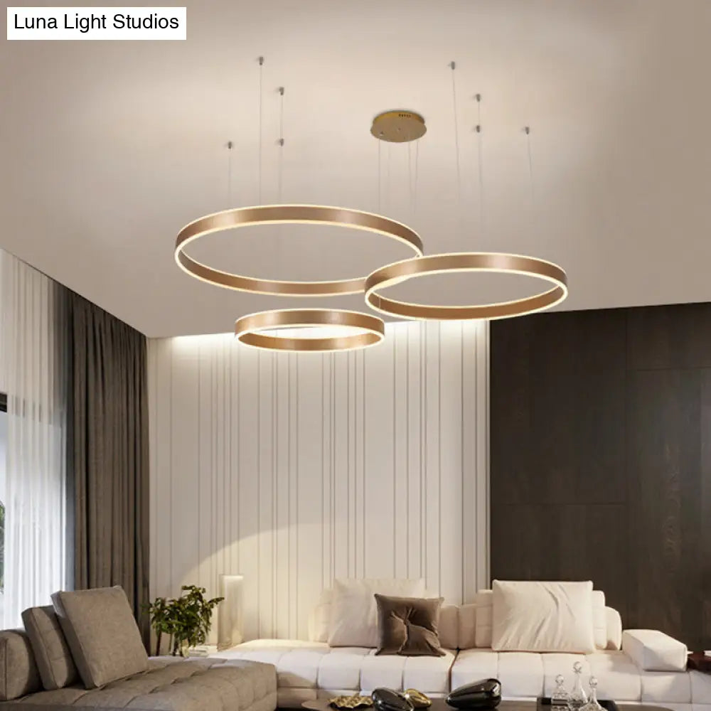 Modern Led Circle Ceiling Light For Simple Living Room Decor Gold / Warm 3