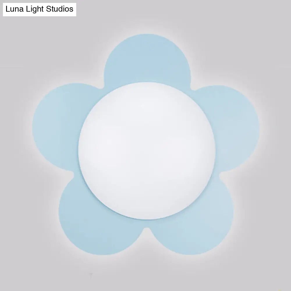 Sleek Acrylic Led Ceiling Mount Light For Kindergarten Rooms - Modern & Simple Lamp Blue