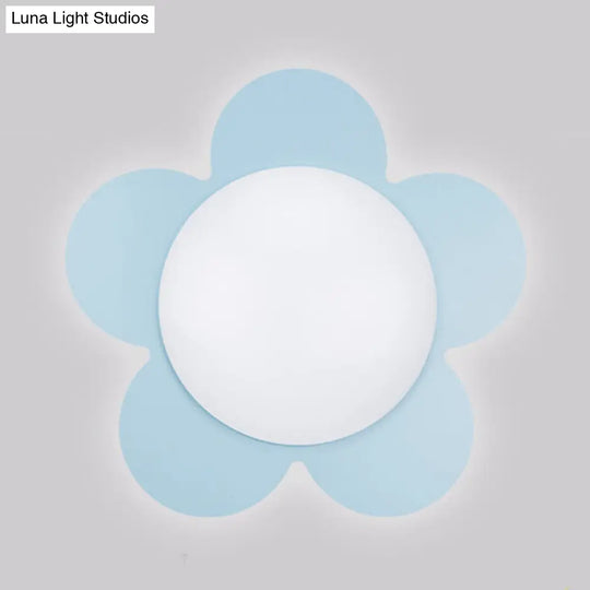 Sleek Acrylic Led Ceiling Mount Light For Kindergarten Rooms - Modern & Simple Lamp Blue