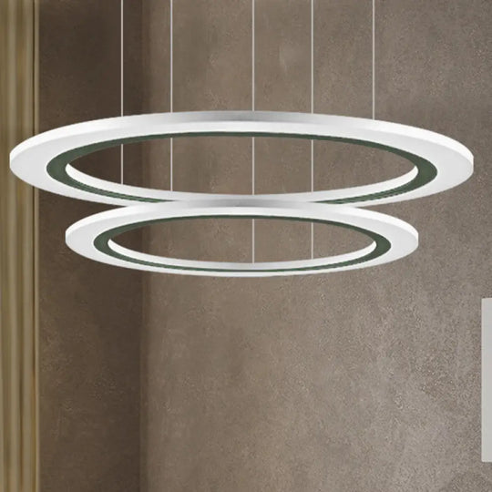 Sleek Acrylic Led Chandelier Pendant Light With Diy Design - Warm/White Ideal For Living Room