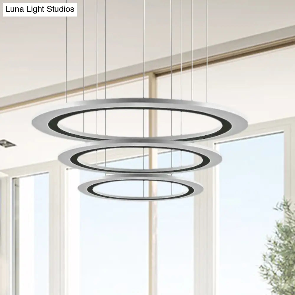 Sleek Acrylic Led Chandelier Pendant Light With Diy Design - Warm/White Ideal For Living Room