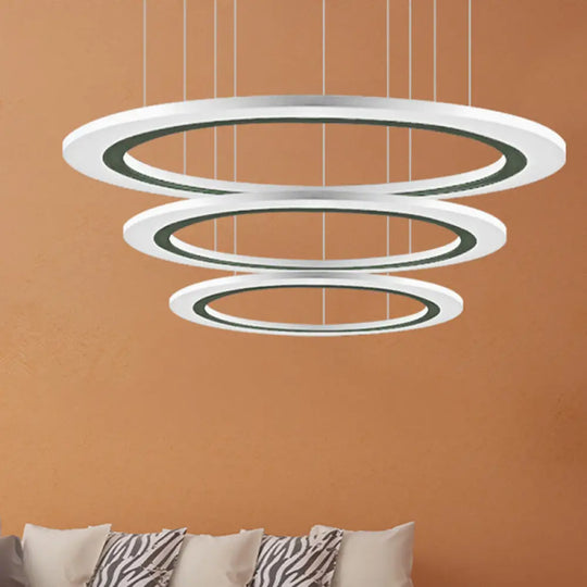 Sleek Acrylic Led Chandelier Pendant Light With Diy Design - Warm/White Ideal For Living Room