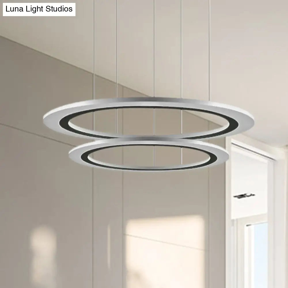 Sleek Acrylic Led Chandelier Pendant Light With Diy Design - Warm/White Ideal For Living Room