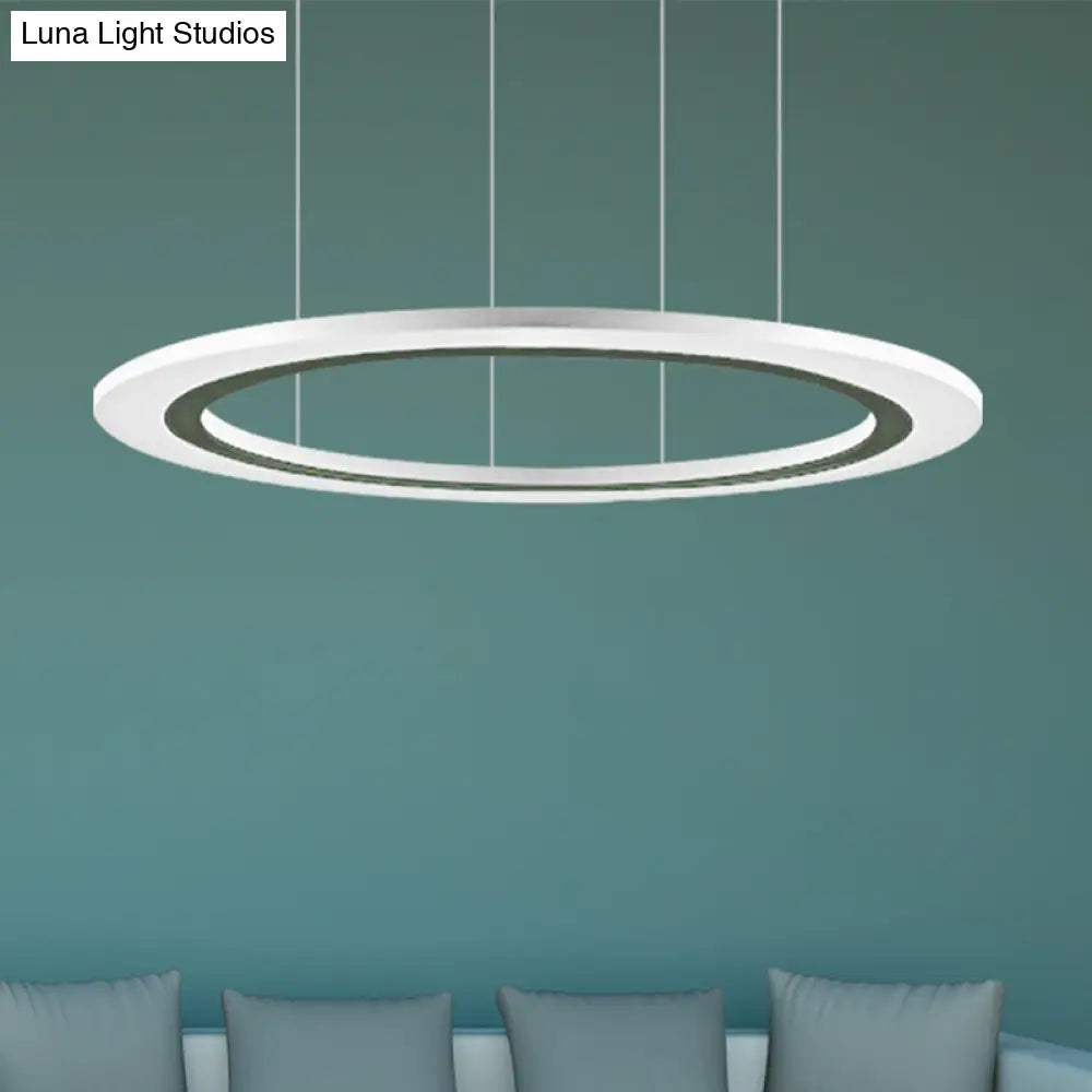 Sleek Acrylic Led Chandelier Pendant Light With Diy Design - Warm/White Ideal For Living Room