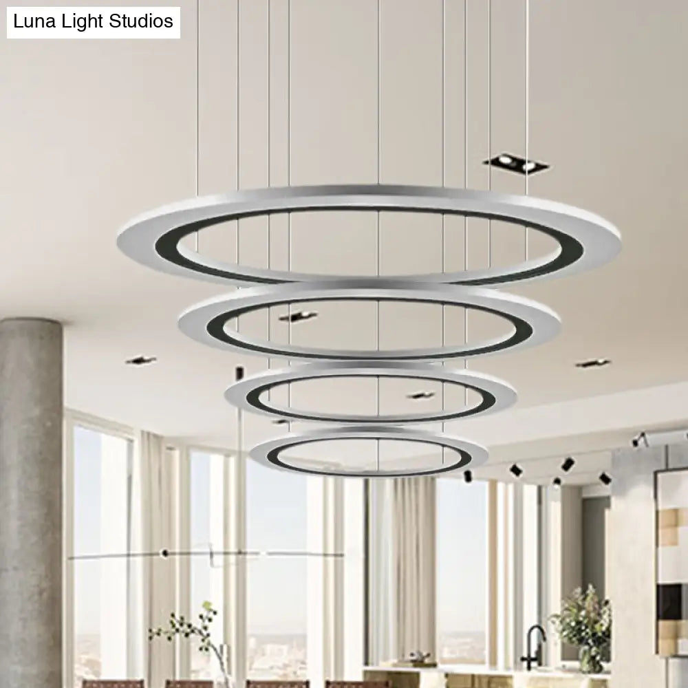 Sleek Acrylic Led Chandelier Pendant Light With Diy Design - Warm/White Ideal For Living Room