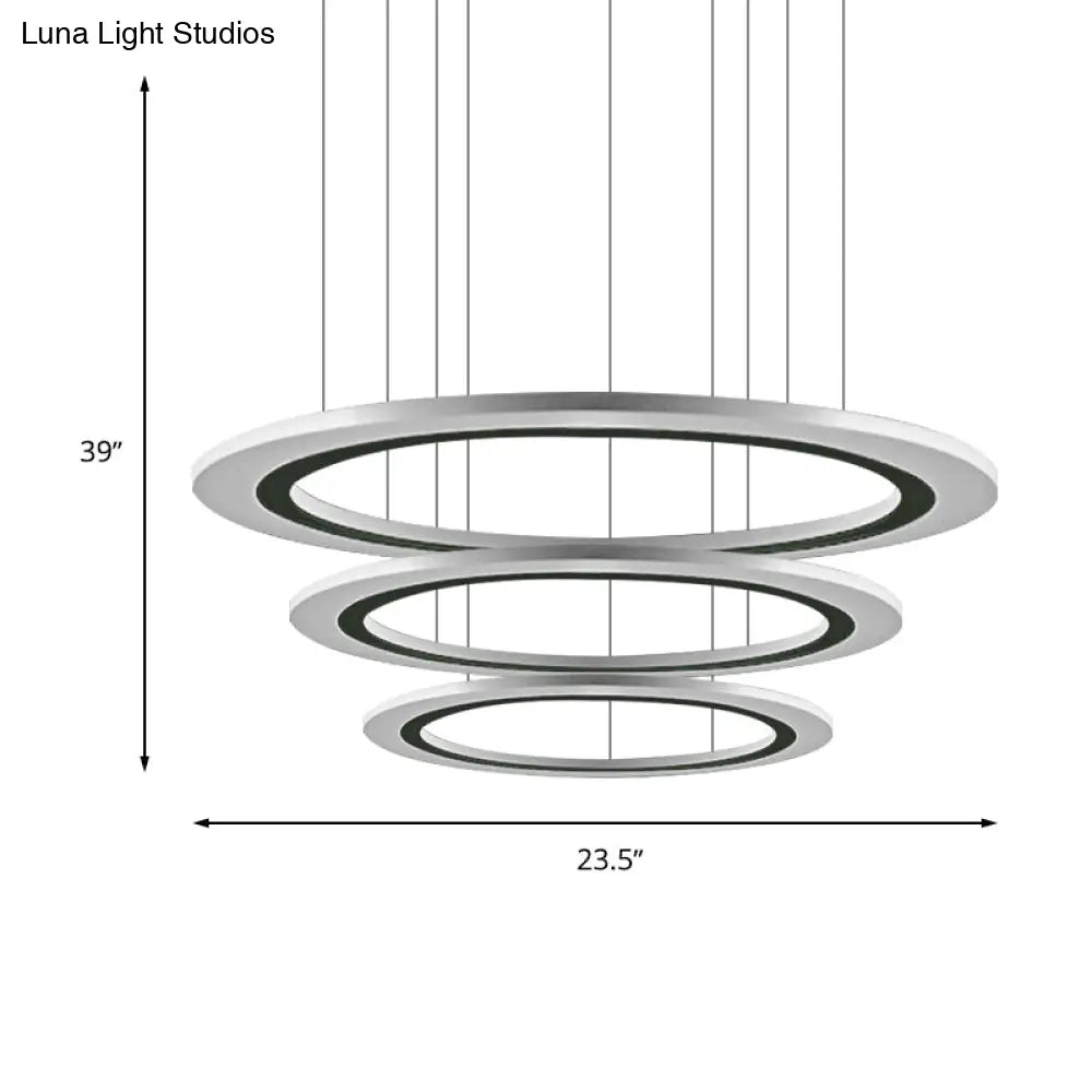 Sleek Acrylic Led Chandelier Pendant Light With Diy Design - Warm/White Ideal For Living Room