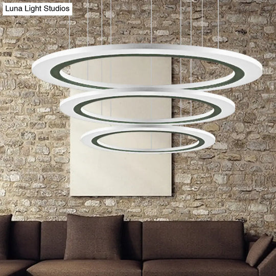 Sleek Acrylic Led Chandelier Pendant Light With Diy Design - Warm/White Ideal For Living Room