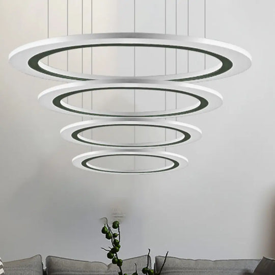 Sleek Acrylic Led Chandelier Pendant Light With Diy Design - Warm/White Ideal For Living Room