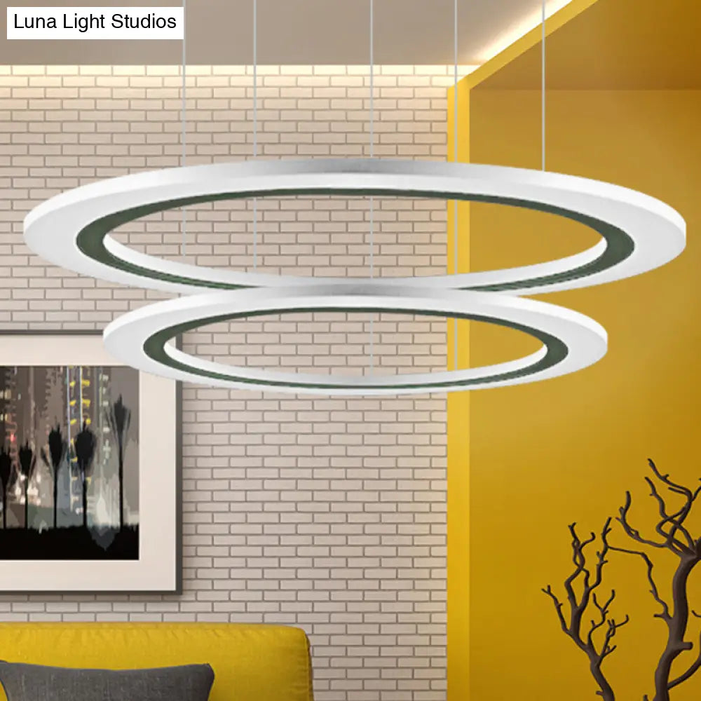 Sleek Acrylic Led Chandelier Pendant Light With Diy Design - Warm/White Ideal For Living Room