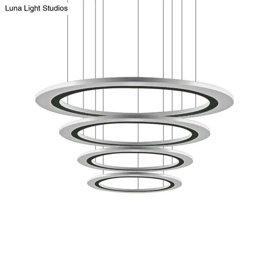 Sleek Acrylic Led Chandelier Pendant Light With Diy Design - Warm/White Ideal For Living Room